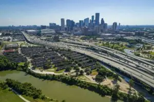 Interstate 69 crosses Buffalo Bayou northeast of downtown next to the Clayton Homes, a Houston Housing Authority complex in Houston, seen June 12. Clayton Homes would be demolished if current plans for redevelopment of Interstate 45 proceed as planned.Photo: Mark Mulligan, Houston Chronicle / Staff photographer