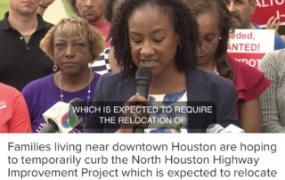Community members call for delay in vote on North Houston Highway Improvement Project. Photo credit: KHOU 11