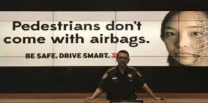 "Harris County Sheriff Ed Gonzalez speaks in front of a display of the new pedestrian safety message officials unveiled at the Houston TranStar offices on Oct. 9, 2019, in Houston.Photo: Dug Begley, Pedestrian / Dug Begley"