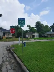 New bike signs in Riverside Terrace, OST/SU.