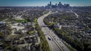 "Interstate 45 traffic winds towards downtown Houston on Jan. 7, 2020. The impending Interstate 45 project will affect dozens of nearby homes and businesses. Mark Mulligan, Houston Chronicle / Staff photographer'