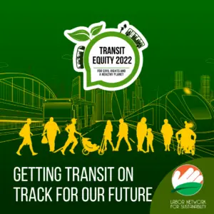 Logo: Transit Equity Day 2022. Getting Transit on Track for our Future