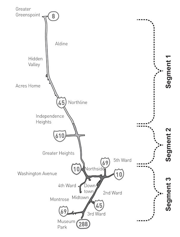 City of Houston I-45 Segment Map.