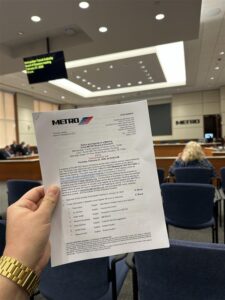 Typical METRO Board Meeting Agenda